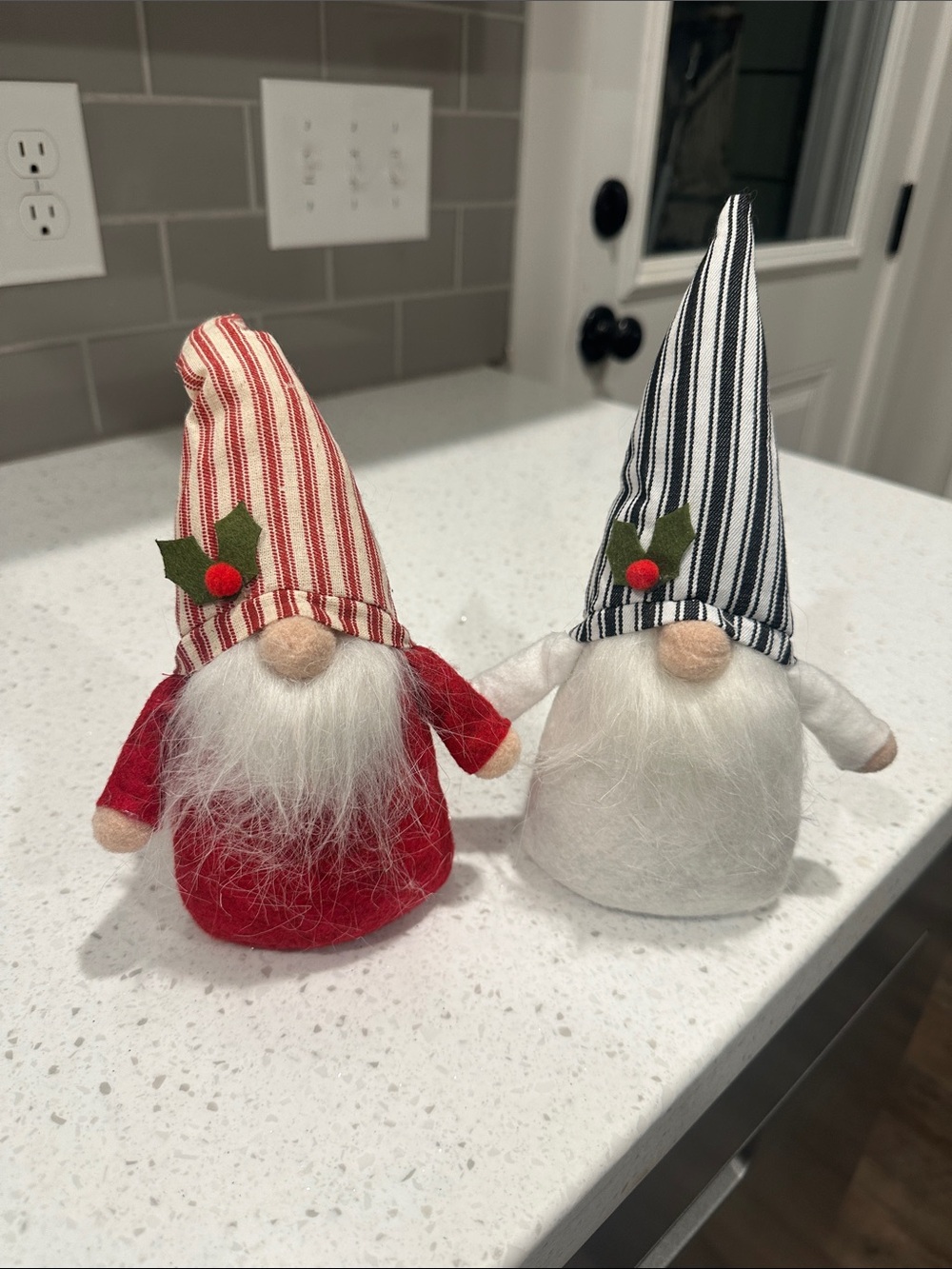 Home Holiday Red and White Gnome Duo Decorative Figurines